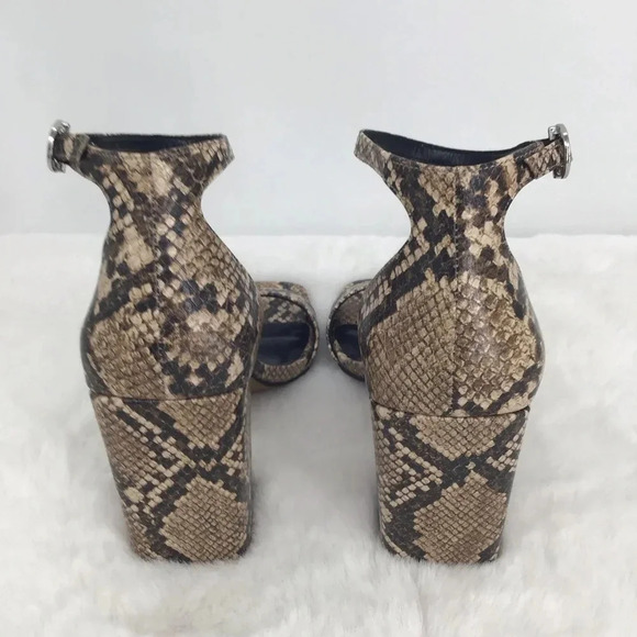 Chelsea & Violet Tara Snake Print Leather Block Heel Sandal NWT Size 5.5 - Picture 5 of 9
